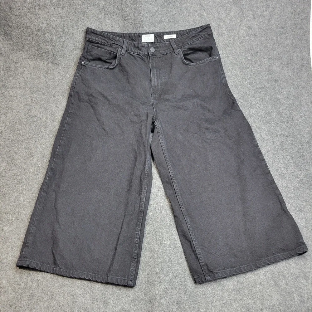 Cotton On Jeans Mens 36 Black Relaxed Fit Super Baggy Wide Leg Streetwear Y2K